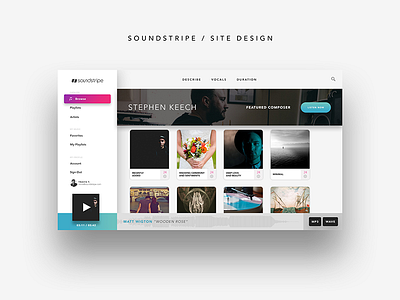 Soundstripe music licensing site design soundstripe ui design ux design website