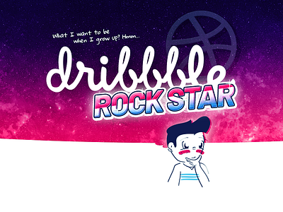 Hello Dribbble! boy dribbble hello little rock space star