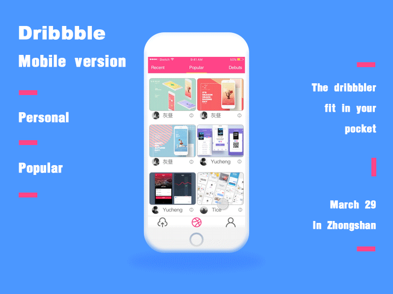 The dribbbler fit in your pocket dribbble