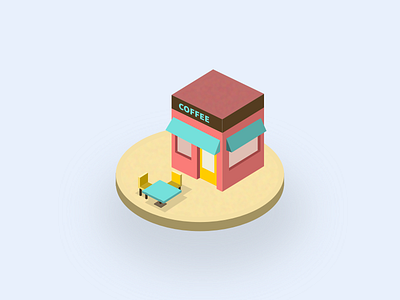 Isometric icon: Cafe