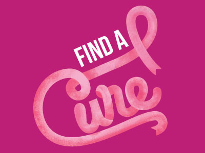 Find a Cure breast cancer awareness find a cure lettering pink ribbon