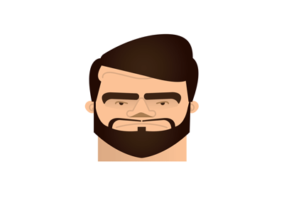 The Growing Beard animation beard eyebrows face grow growing man portrait smile vector