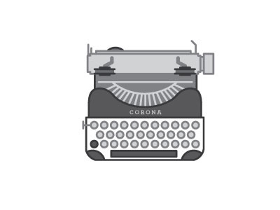 Typewriter greyscale typewriter vector