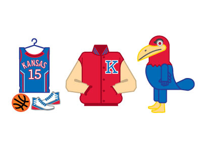 Old School KU basketball letter jacket mascot vintage