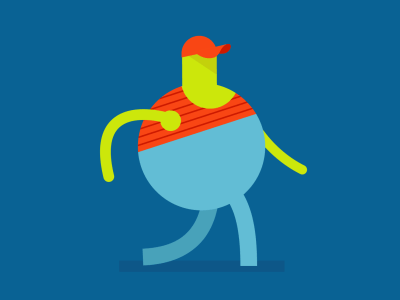 Lil Green Guy Walking jaunt animation walking character