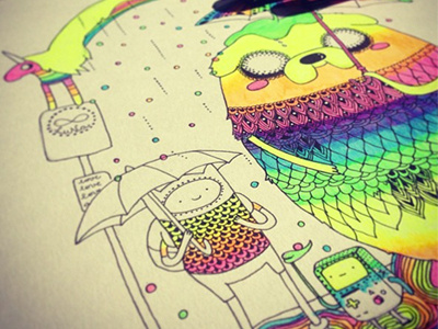 Adventure time fan art by Luna Portnoi adventure art detail fan illustration pattern rainbow time
