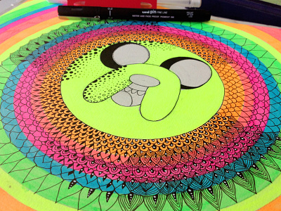 Jake the Dog, fan art. argentina art colors drawing fan illustration luna pattern texture