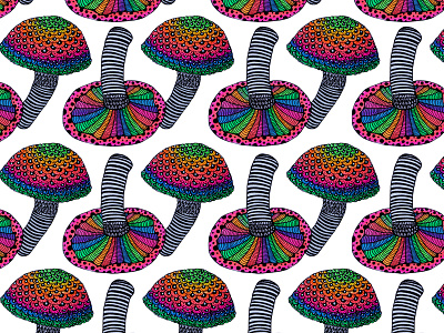 Mushroom Pattern argentina art colors drawing fan illustration luna pattern texture
