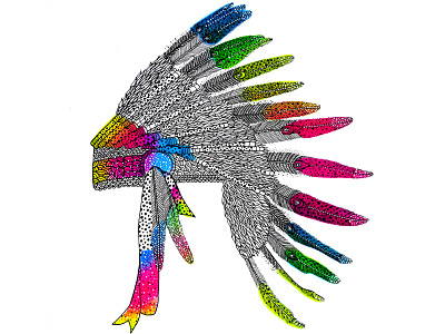 Indian Hat argentina art artist colors detail hand drawing illustration indian luna portnoi texture