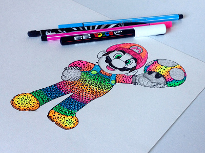 New fan art! Mario Bros by Luna Portnoi argentina colors art fan art illustration luna portnoi paint posca rainbow