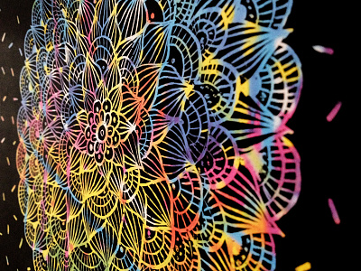 Magic paper argentina artist colors illustration luna portnoi mandala process rainbow wip