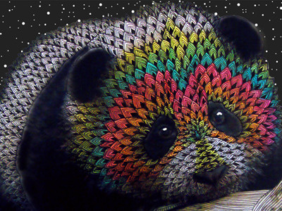 Rainbow Panda animals art artist colors illustration luna panda portnoi rainbow texture