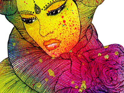 Bloom (detail) art detail girl illustration luna pattern portnoi rainbow spray texture