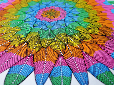 Growing details, pure love art colors detail feather texture