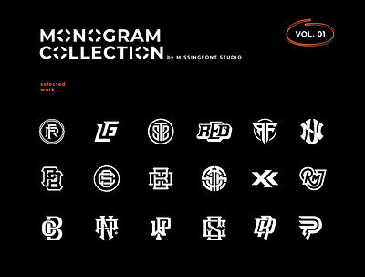 Monogram Collection Vol.01 design display font hand lettering lettering logo logo type monogram