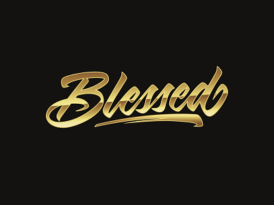 Blessed Haircut Logo barber barber logo barbershop black design display font gold hair haircut hand lettering lettering logo logo type monogram