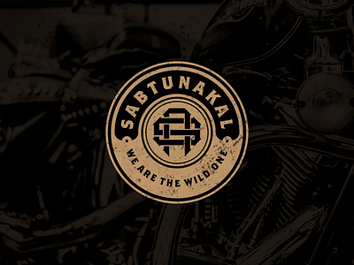 Sabtu nakal Logotype black bold club font grunge hand lettering logo logotype monogram motor motorcycle type design vintage