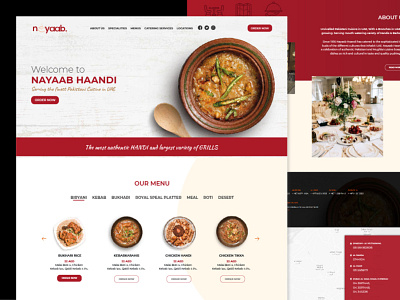 Nayaab Home Page design food typography ui ux vector web design