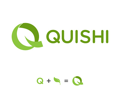 Quishi icon leaf logo logo q logo vector