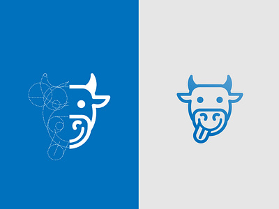 Cow branding cow golden ratio icon logo logo design logo grid vector