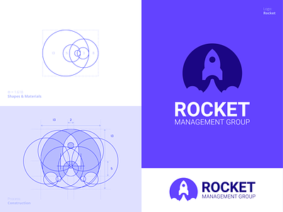 Rocket Logo amazing best circle grid creative custom design elegant flat geometric golden ratio logo minimal modern outstanding presentation process professional rocket top trend