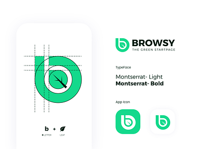 Browsy Logo amazing circle grid clean creative custom design flat goldenratio icon illustration leaf logo minimal modern negativespace outstanding process smart unique