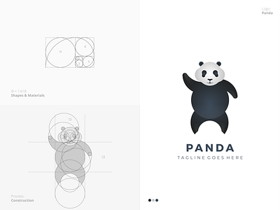 Panda Logo amazing animal best circle grid creative custom design famous flat golden ratio illustration logo minimal modern outstanding panda popular process shot unique