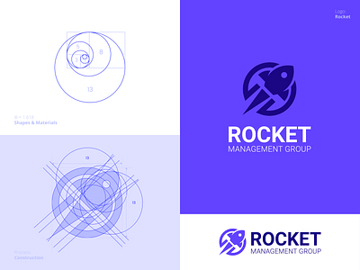 Rocket logo amazing awesome creative custom design fantastic flat golden ratio grid icon illustration logo management minimal modern outstanding process professional rocket speed