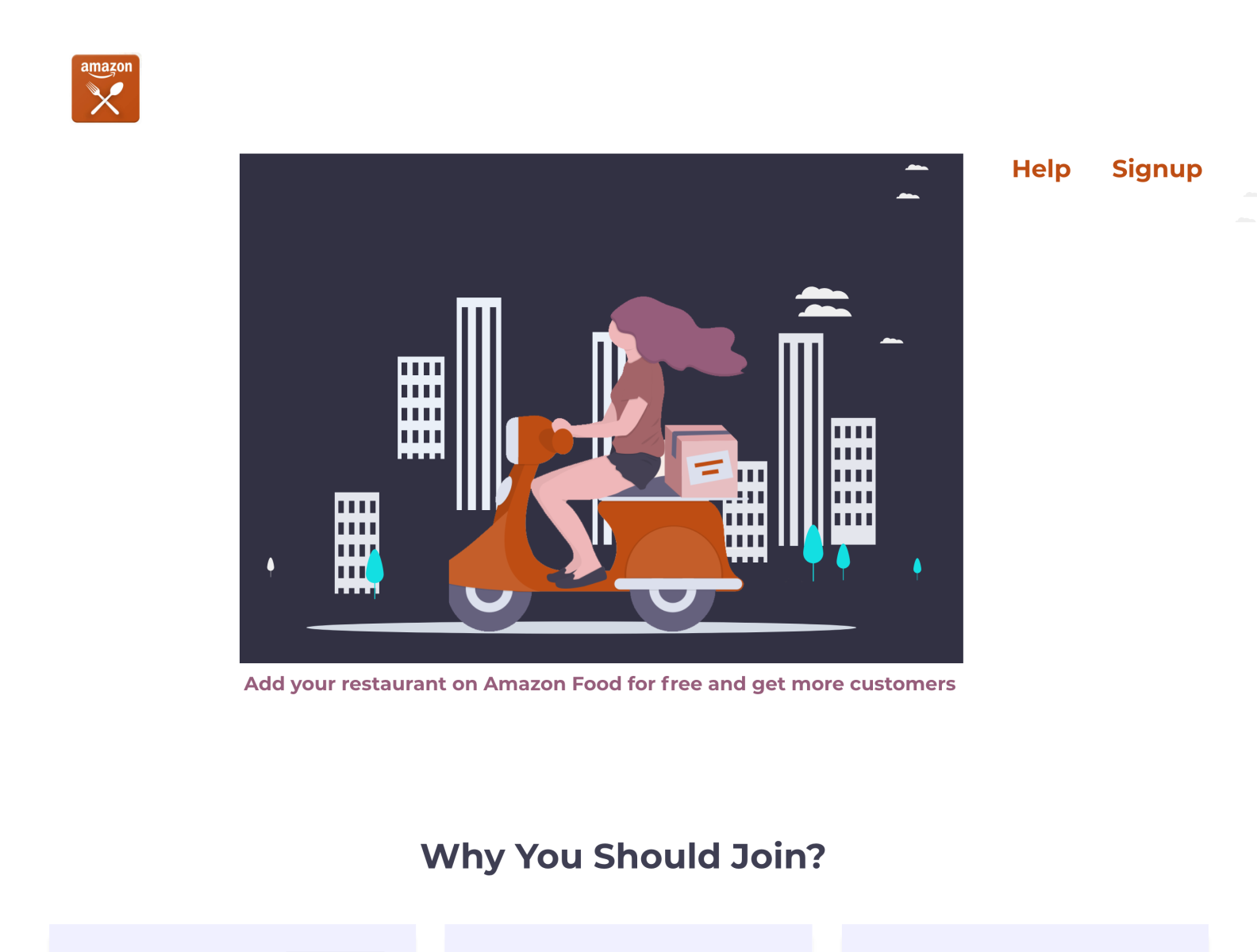 Landing Page for Amazon Food Service by Anant Kaur on Dribbble