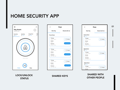 Home Security App app design ux