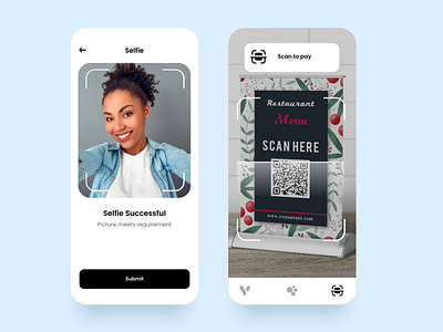 Selfie + Scan to pay africa branding graphic design lagos logo product design ui ux