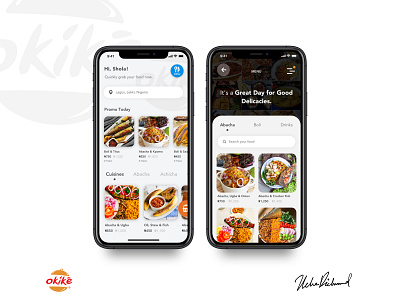 Okike App UI by Uche Richmond app food lagos logo nigeria ui ux