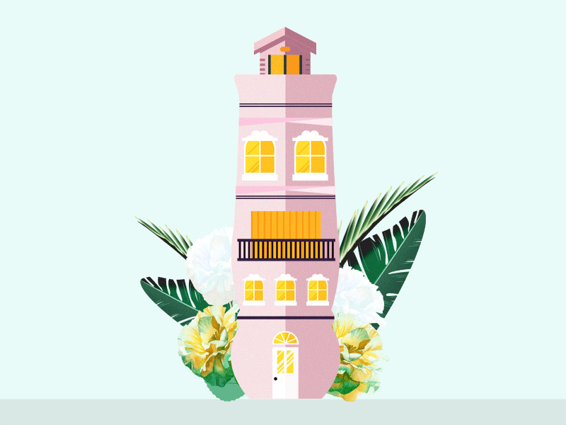 Strange Buildings and Architecture #1 animation architecture floral gif illustration nature