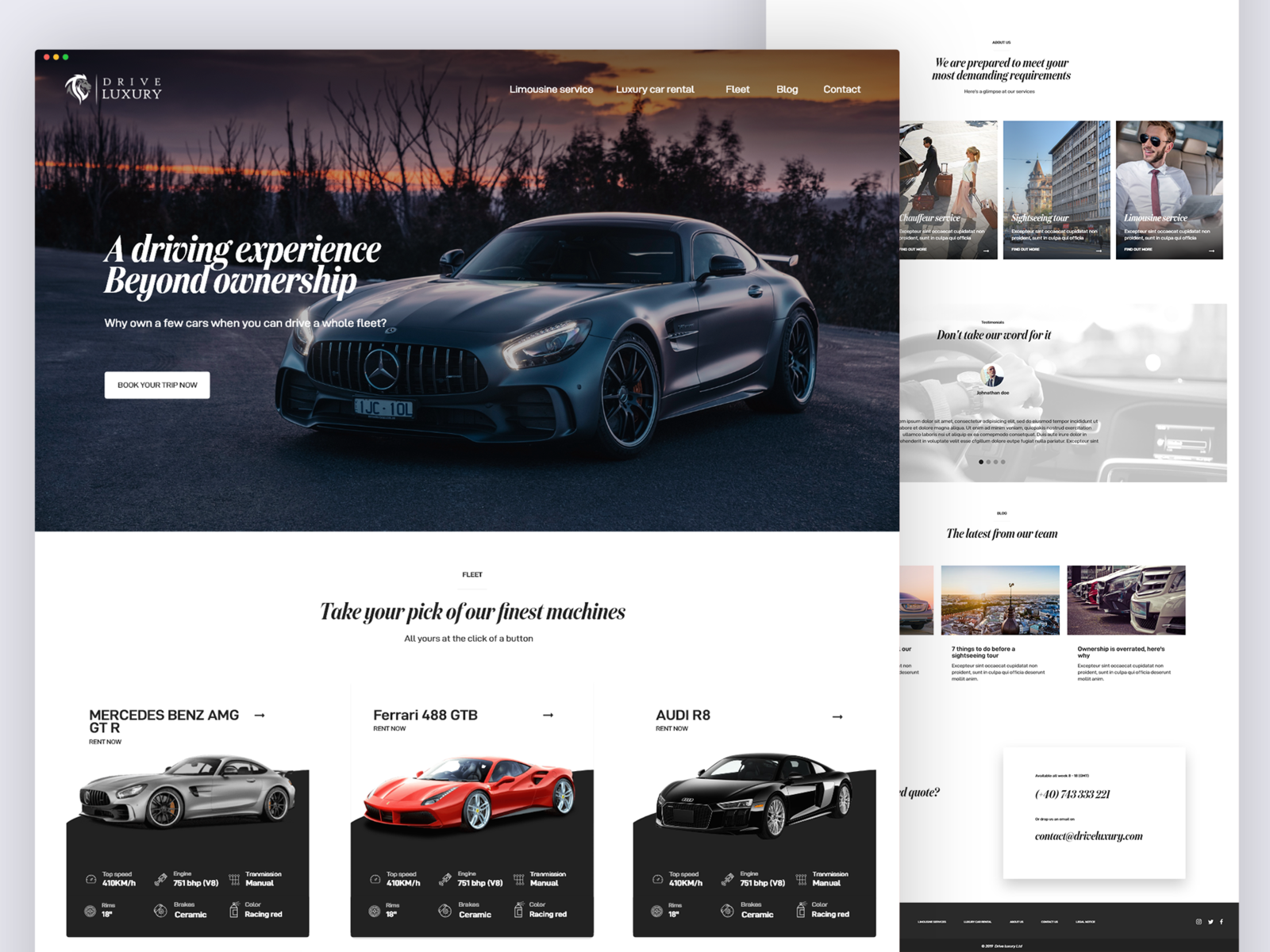 Drive Luxury website by Ayadi ghaith on Dribbble