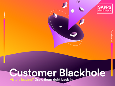 Customer blackhole app branding customer design e comerce gift illustration popup retention shopify visitor