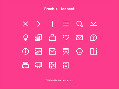 Freebie - Iconset by Max Thunberg downloads free freebie freedownload iconography icons iconset pinkwhite
