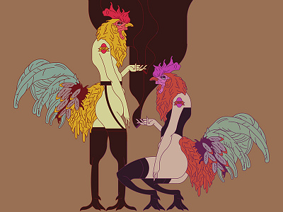 Roosters adobe art dragqueen illustrtation iluustrator rooster vector