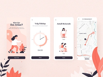 An Unexpected Journey app clock design friendly illustration map playful ui ux wayfinding