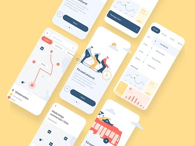 A Pleasant Commute app commute design illustration playful transport transportation ui ux