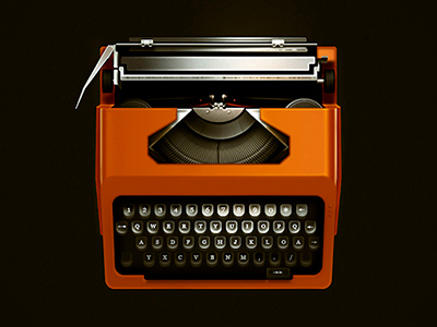 Typewriter2 gui icon old realistic red typewriter