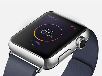 Apple Watch App concept design app apple watch flat gui ios purple scan