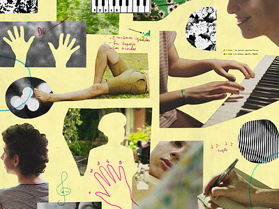 álbum para la juventud collage design experimental texture yellow