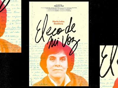 El Eco de mi Voz colllage colorful handmade handrwritten movie poster type typography yellow