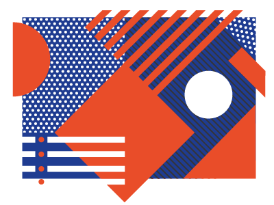 geometric postcard circles lines squares geometric