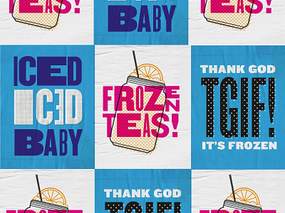 Frozen Teas design illustration letterpress poster type typograhy