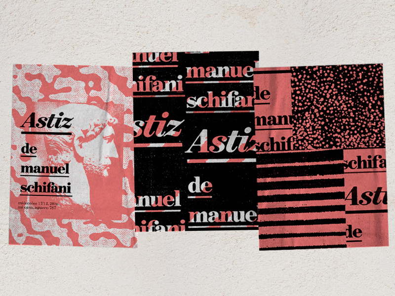 Astiz black pink grunge halftone book poster collage experimental xerox texture