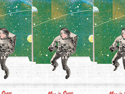 man in space art astronaut collage experimental graphic design green space