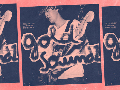 gold soundz blue collage grunge guitar handmade handtype handwritten hlaftone lo fi mixtape pink punk rock