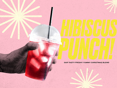 hibiscus punch! blend christmas cold drink ice pink red stars tea texture