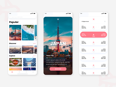 Travelling App adobe xd airplane app booking concept design grapgic design interface japan minimal travel traveling trip ui ux visual